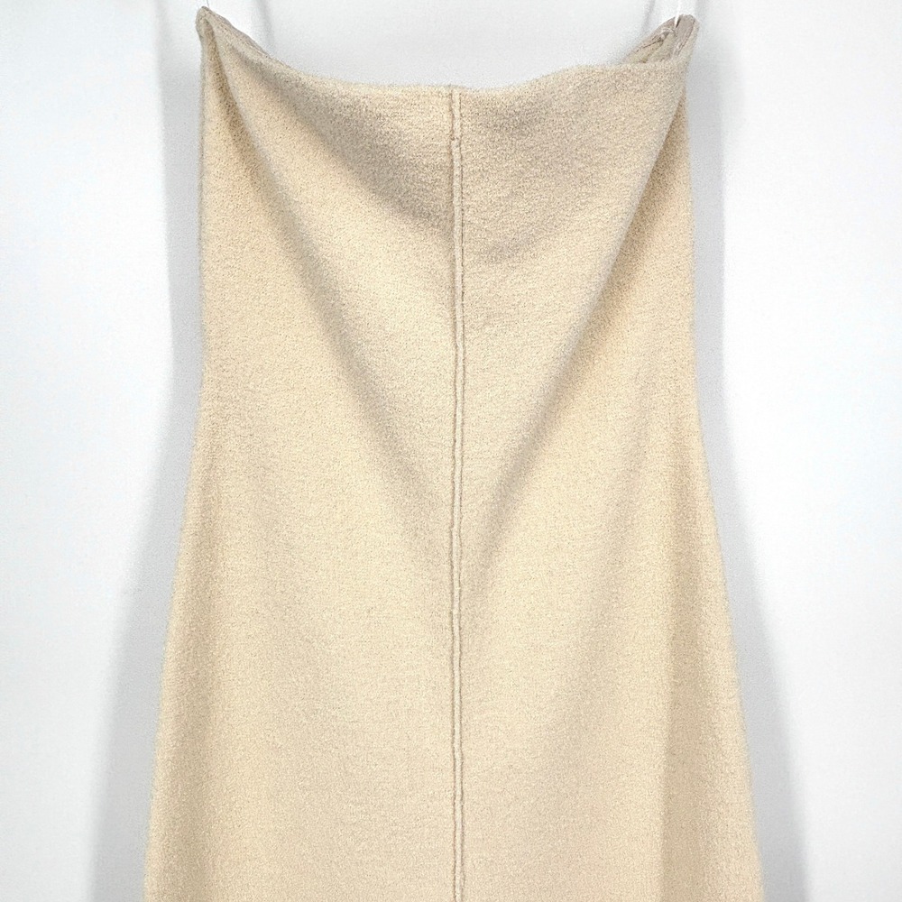 Dissh Owen Cream Crepe Knit Strapless Column Dress Split Hem Bodycon XS - Picture 8 of 15